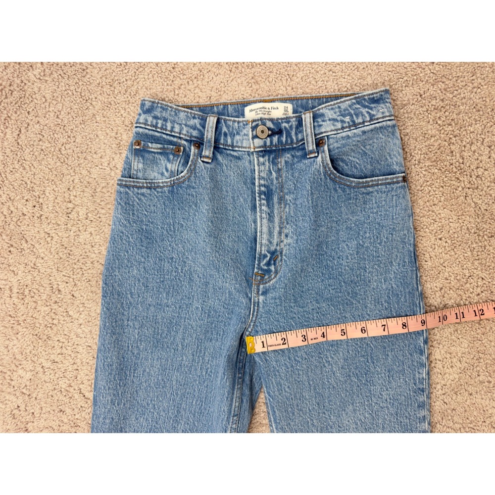Abercrombie & Fitch The 90s Straight Ultra High Rise Jeans Medium Wash 24 00R - Picture 7 of 16